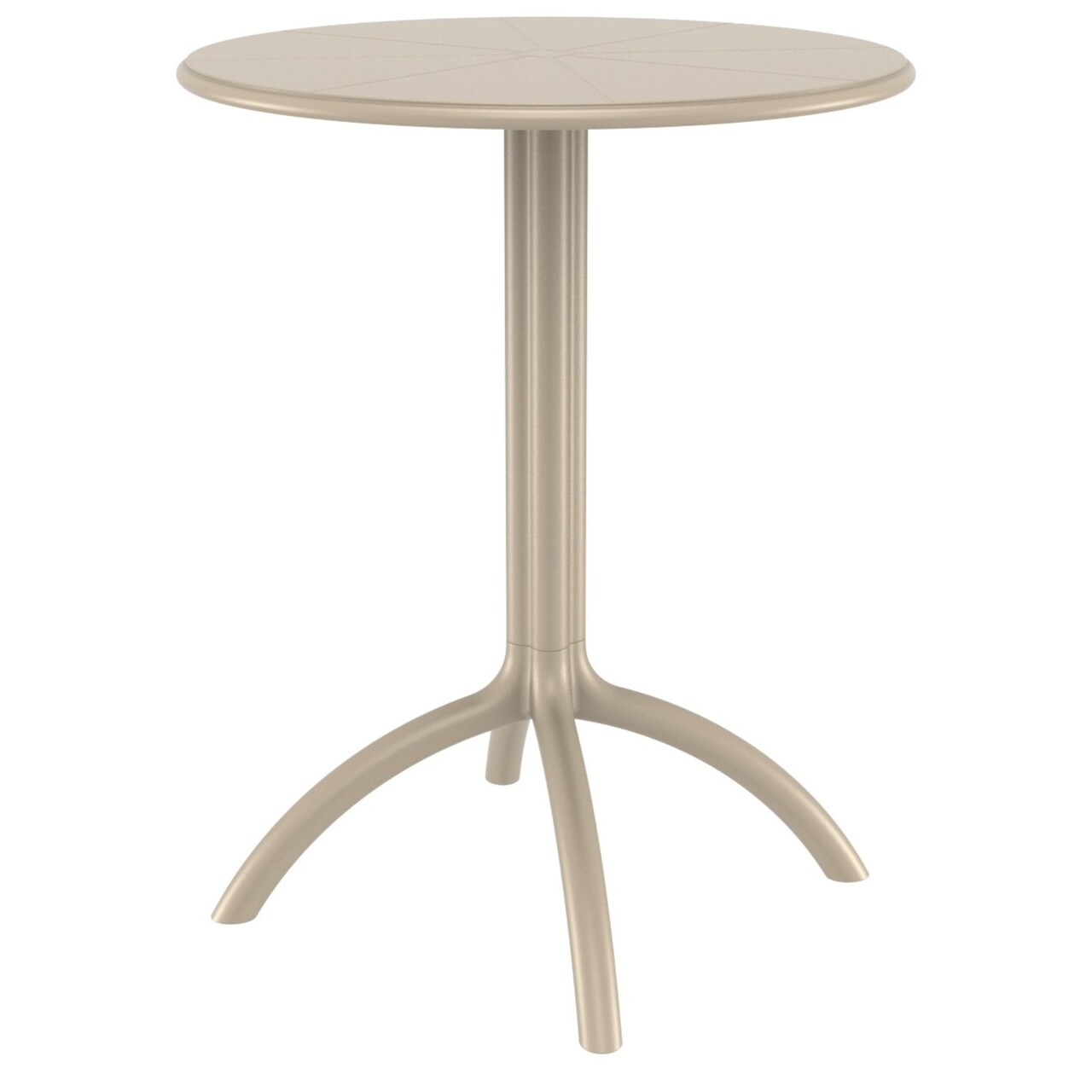 Luxury Commercial Living 29" Taupe Brown Durable Round Outdoor Patio Dining Table